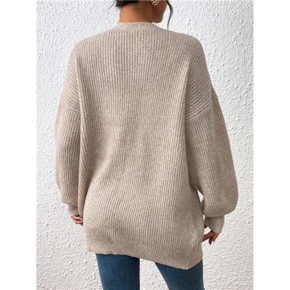 Open Front Drop Shoulder Duster Cardigan - Picture 2 of 6